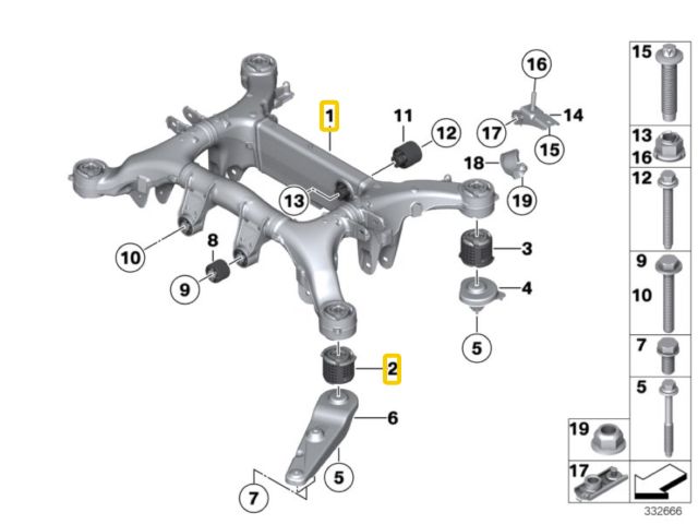 bontott BMW 7 Hátsó Bölcső