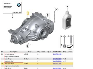 bontott BMW 7 Hátsó Differenciálmű