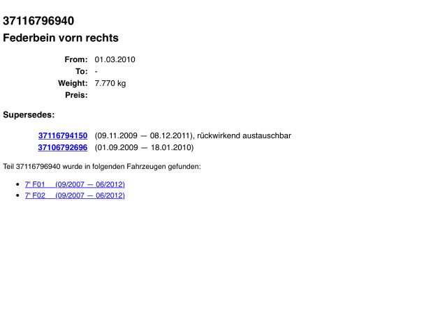 bontott BMW 7 Jobb első Lengéscsillapító