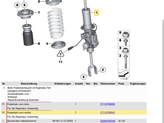 bontott BMW 7 Jobb első Lengéscsillapító