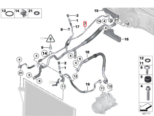 bontott BMW 7 Klíma Cső