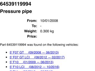 bontott BMW 7 Klíma Cső
