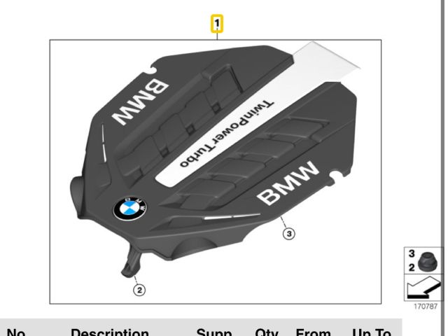 bontott BMW 7 Felső Motorburkolat