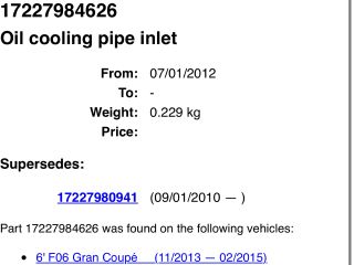 bontott BMW 7 Turbócső