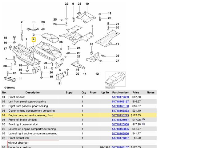 bontott BMW 7 Alsó Motorburkolat