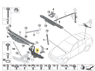 bontott BMW 7 Bal Fényszóró Tartó