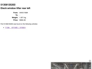 bontott BMW 7 Bal hátsó Ablakemelő Szerkezet (Elektromos)