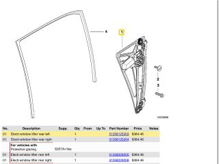 bontott BMW 7 Bal hátsó Ablakemelő Szerkezet (Elektromos)