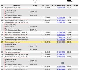 bontott BMW 7 Bal hátsó Ajtó Kábelköteg