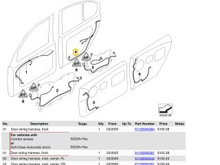 bontott BMW 7 Bal hátsó Ajtó Kábelköteg