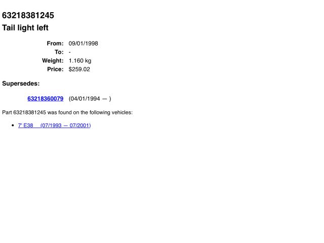 bontott BMW 7 Bal Hátsó Lámpa