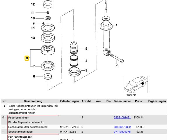 bontott BMW 7 Bal hátsó Toronycsapágy