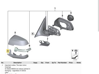 bontott BMW 7 Bal Visszapillantó Tükör Irányjelző