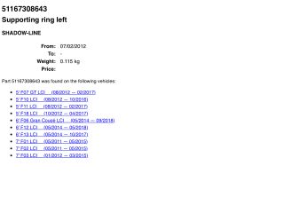 bontott BMW 7 Bal Visszapillantó Tükör Keret