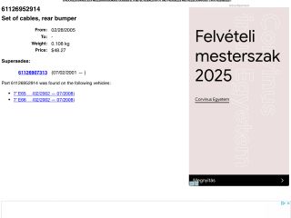 bontott BMW 7 Első Tolatóradar Kábelköteg