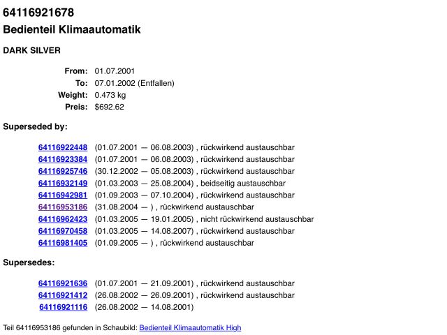 bontott BMW 7 Fűtéskapcsoló (digit klímás)