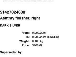 bontott BMW 7 Hátsó Hamutartó