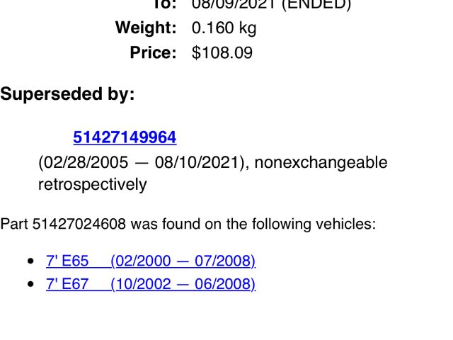 bontott BMW 7 Hátsó Hamutartó