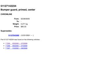 bontott BMW 7 Hátsó Lökhárító Díszléc