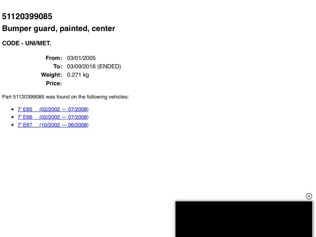 bontott BMW 7 Hátsó Lökhárító Díszléc