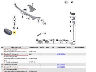 bontott BMW 7 Hűtőrács