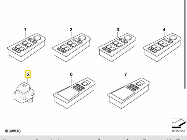 bontott BMW 7 Jobb első Ablakemelő Kapcsoló