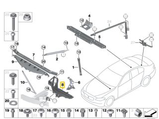 bontott BMW 7 Jobb Fényszóró Tartó