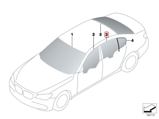 bontott BMW 7 Jobb hátsó Ablak