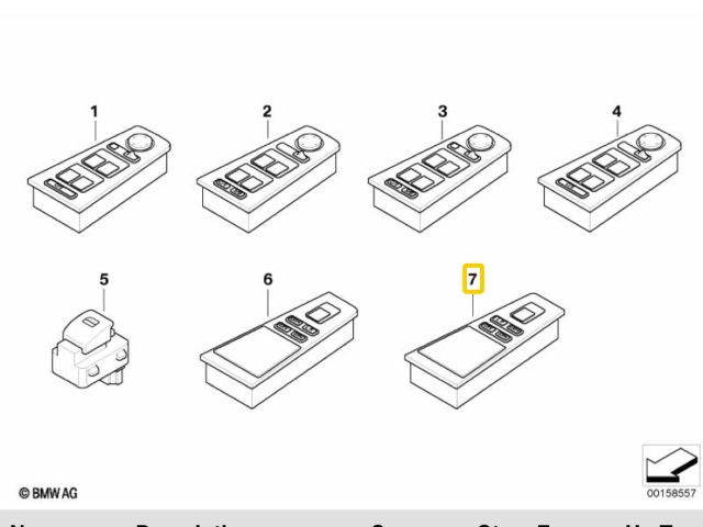 bontott BMW 7 Jobb hátsó Ablakemelő Kapcsoló