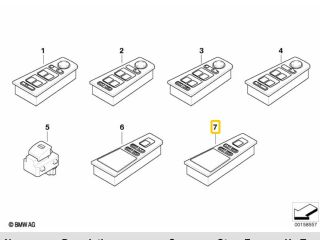 bontott BMW 7 Jobb hátsó Ablakemelő Kapcsoló