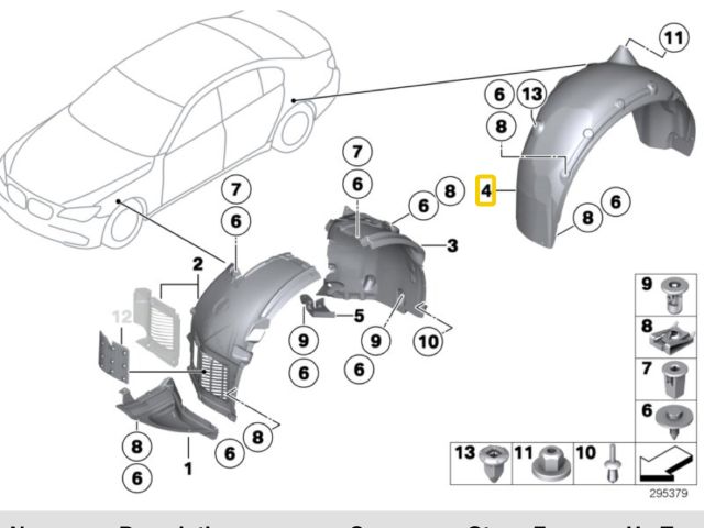 bontott BMW 7 Jobb hátsó Hátsó Dobbetét (Kerékjárati, Műanyag)
