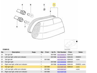 bontott BMW 7 Jobb Hátsó Lámpa
