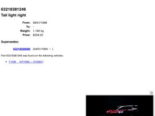 bontott BMW 7 Jobb Hátsó Lámpa