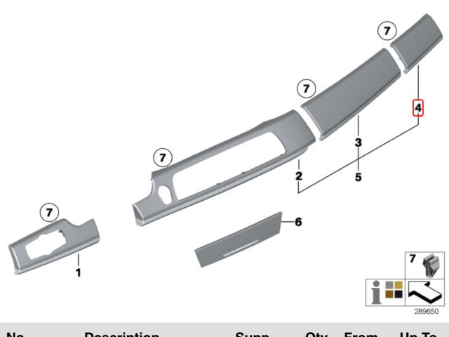 bontott BMW 7 Jobb Műszerfal Díszléc