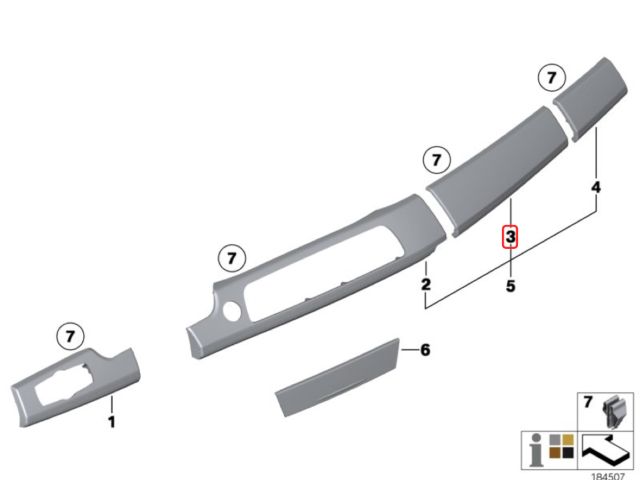 bontott BMW 7 Jobb Műszerfal Díszléc