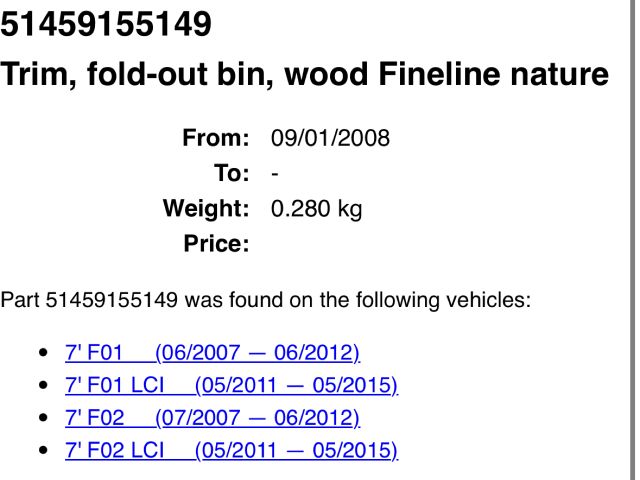 bontott BMW 7 Jobb Műszerfal Díszléc