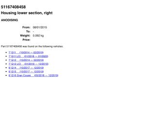 bontott BMW 7 Jobb Visszapillantó Tükör Burkolat