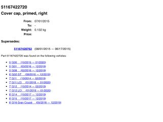 bontott BMW 7 Jobb Visszapillantó Tükör Burkolat