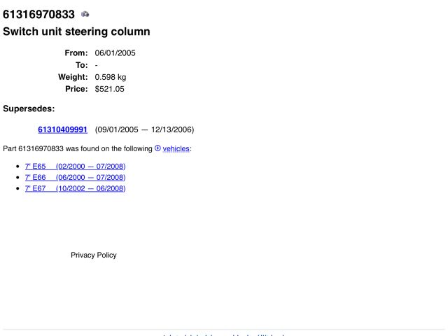 bontott BMW 7 Komplett Kormánykapcsoló (Bajuszkapcsoló)