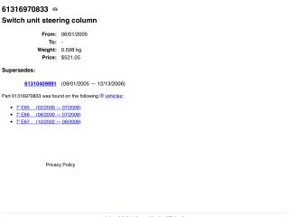 bontott BMW 7 Komplett Kormánykapcsoló (Bajuszkapcsoló)