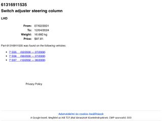 bontott BMW 7 Kormánymagasság Állító Kar