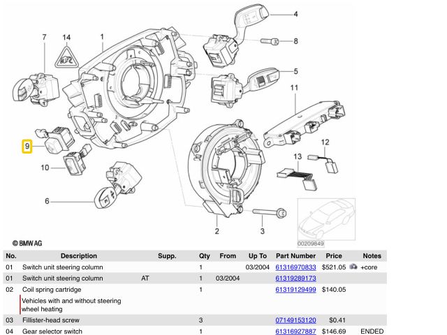 bontott BMW 7 Kormánymagasság Állító Kar