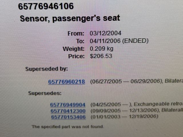 bontott BMW 7 Légzsák Elektronika