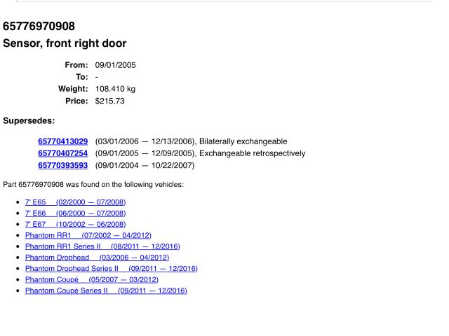 bontott BMW 7 Légzsák Indító Modul Oldallégzsák