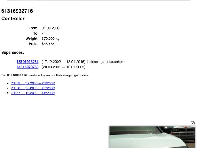 bontott BMW 7 Navigáció Elektronika