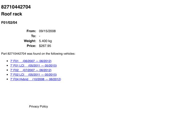 bontott BMW 7 Tetőcsomagtartó