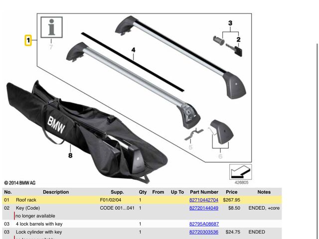 bontott BMW 7 Tetőcsomagtartó