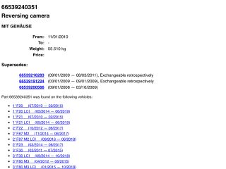 bontott BMW 7 Tolatókamera