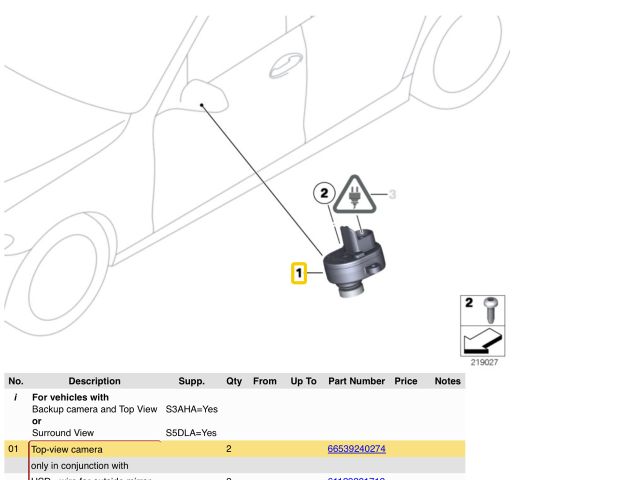 bontott BMW 7 Tolatókamera