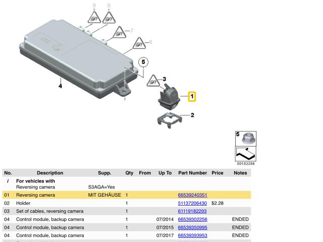 bontott BMW 7 Tolatókamera
